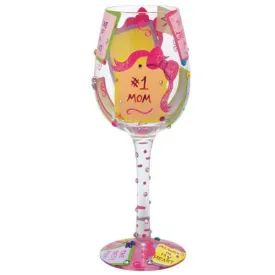 #1 Mom Wine Glass by Lolita®