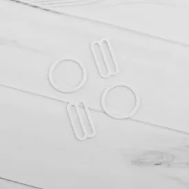 19mm Nylon Coated Metal Sliders Rings - White