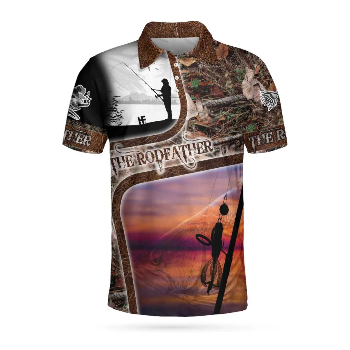A Great Fisherman Isn't Born Great Print Polo Shirt, The Rodfather Polo Shirt, Best Fishing Shirt For Men