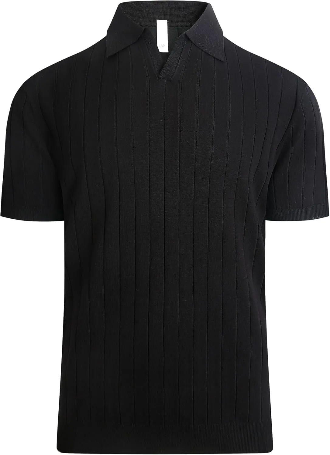 Alex Vando Mens Knit Polo Shirts Casual Short Sleeve Johnny Collar Golf Shirts