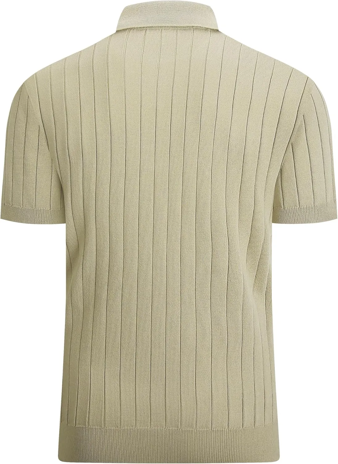 Alex Vando Mens Knit Polo Shirts Casual Short Sleeve Johnny Collar Golf Shirts