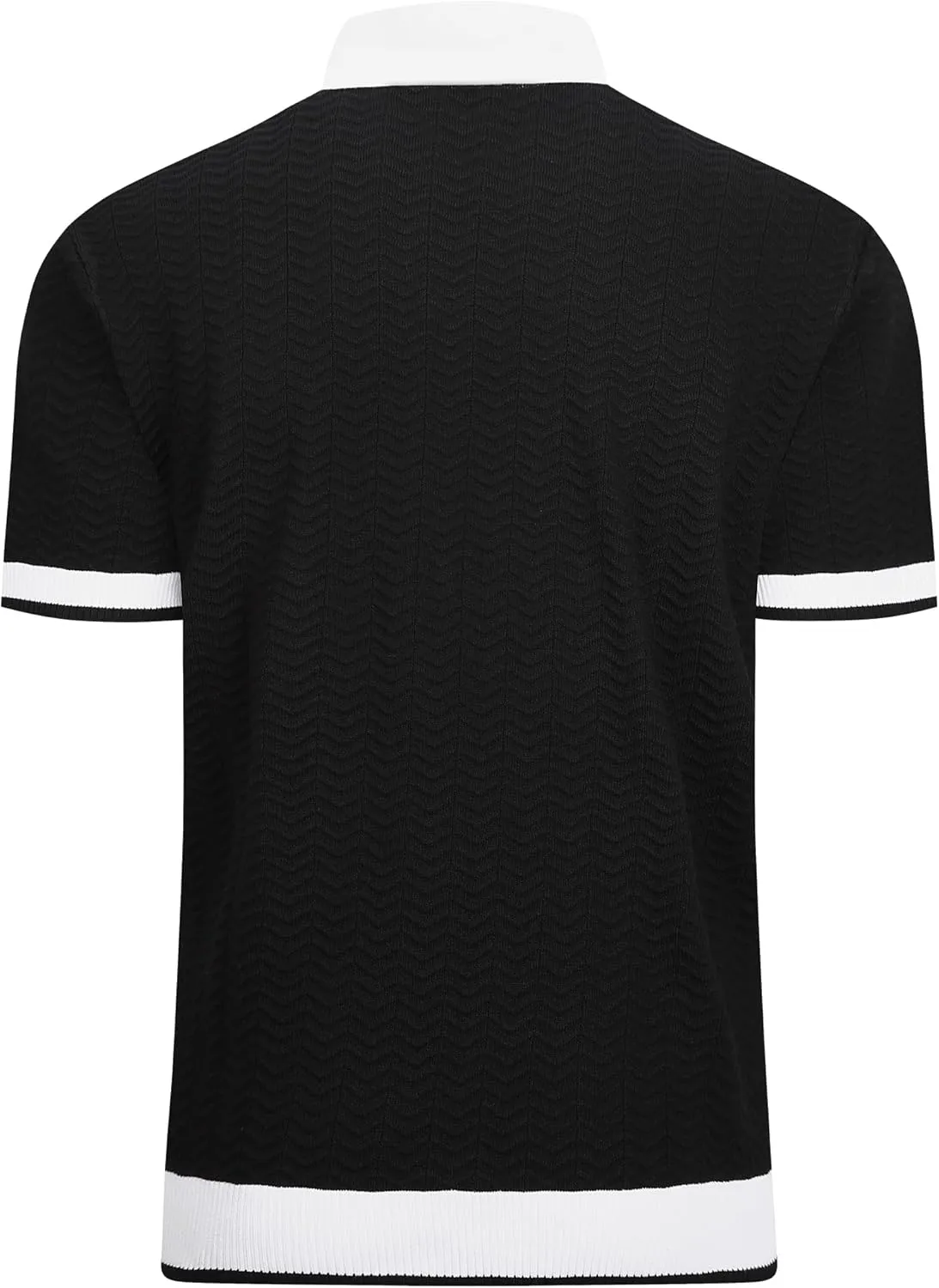 Alex Vando Mens Knit Polo Shirts Casual Short Sleeve Johnny Collar Golf Shirts