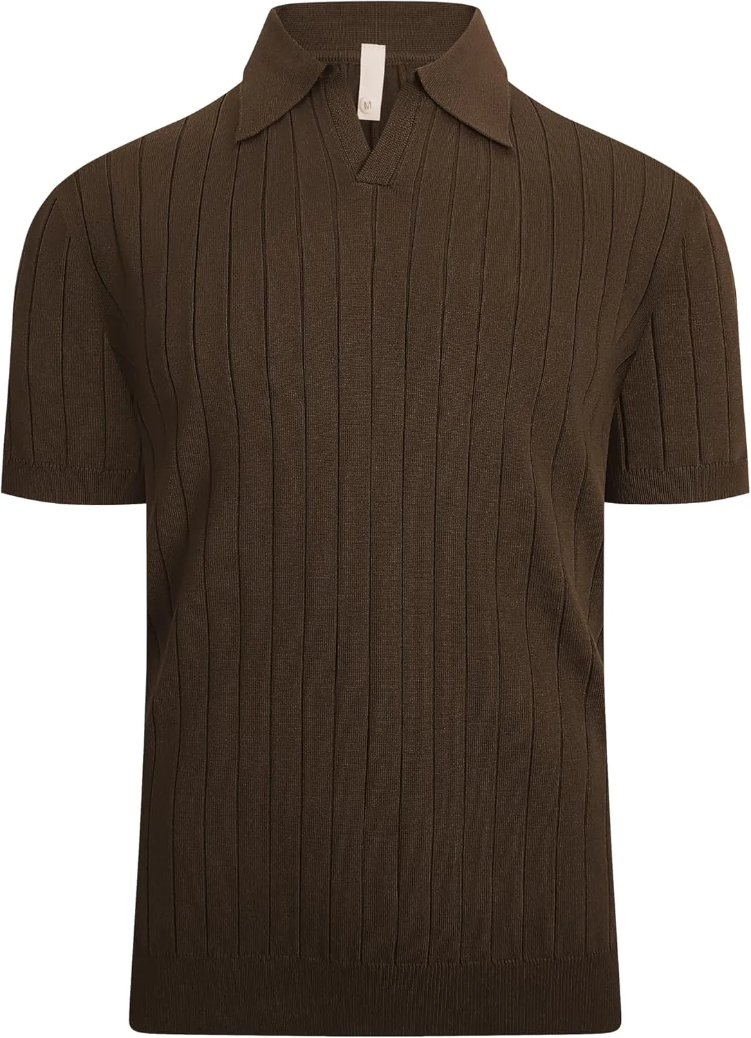Alex Vando Mens Knit Polo Shirts Casual Short Sleeve Johnny Collar Golf Shirts