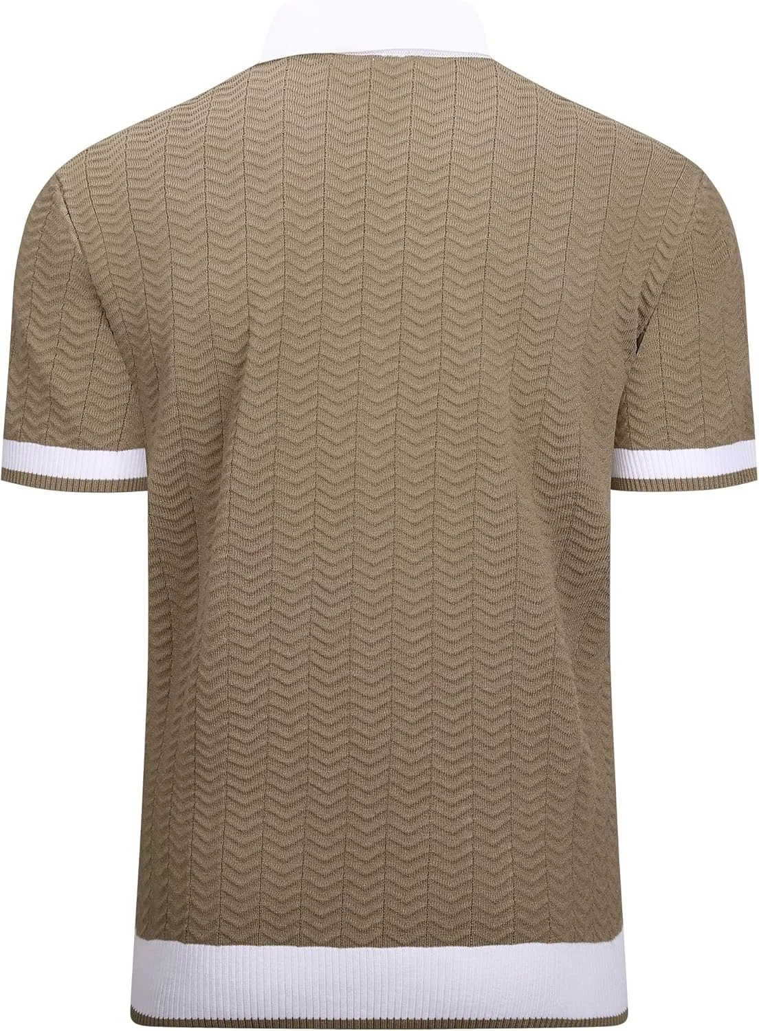 Alex Vando Mens Knit Polo Shirts Casual Short Sleeve Johnny Collar Golf Shirts