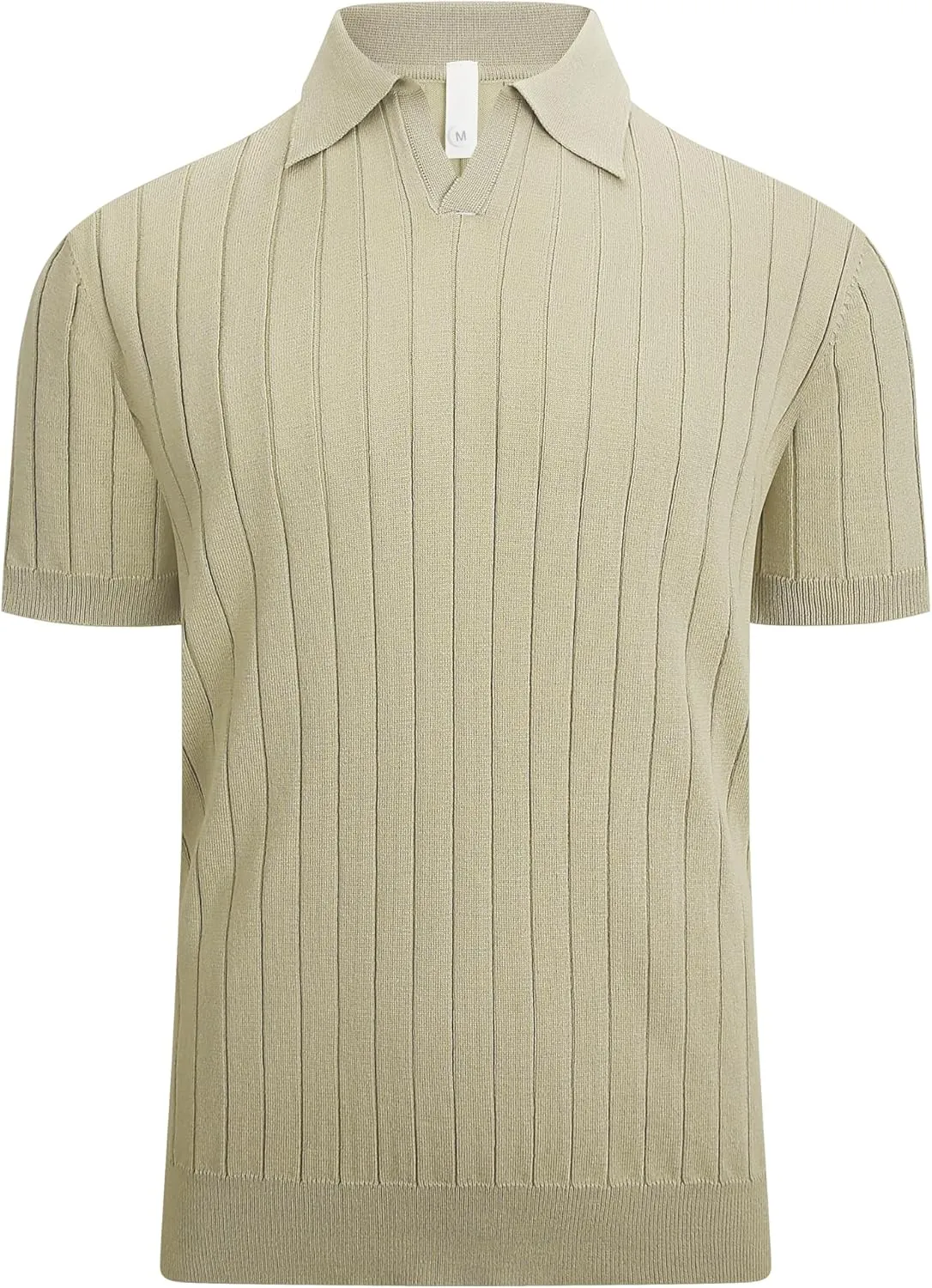 Alex Vando Mens Knit Polo Shirts Casual Short Sleeve Johnny Collar Golf Shirts