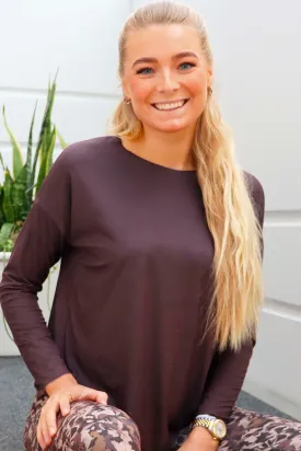 Alma Ls Top | Dark Brown | Bluse fra Liberté