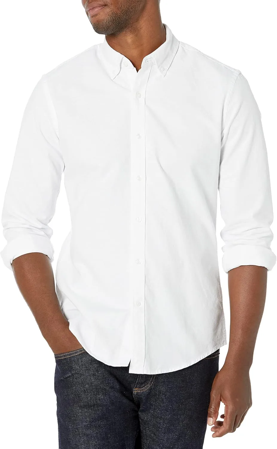 Amazon Essentials Slim-Fit Dress Shirts for Men - Long-Sleeve, Pocket, Button-Down Oxford Shirt