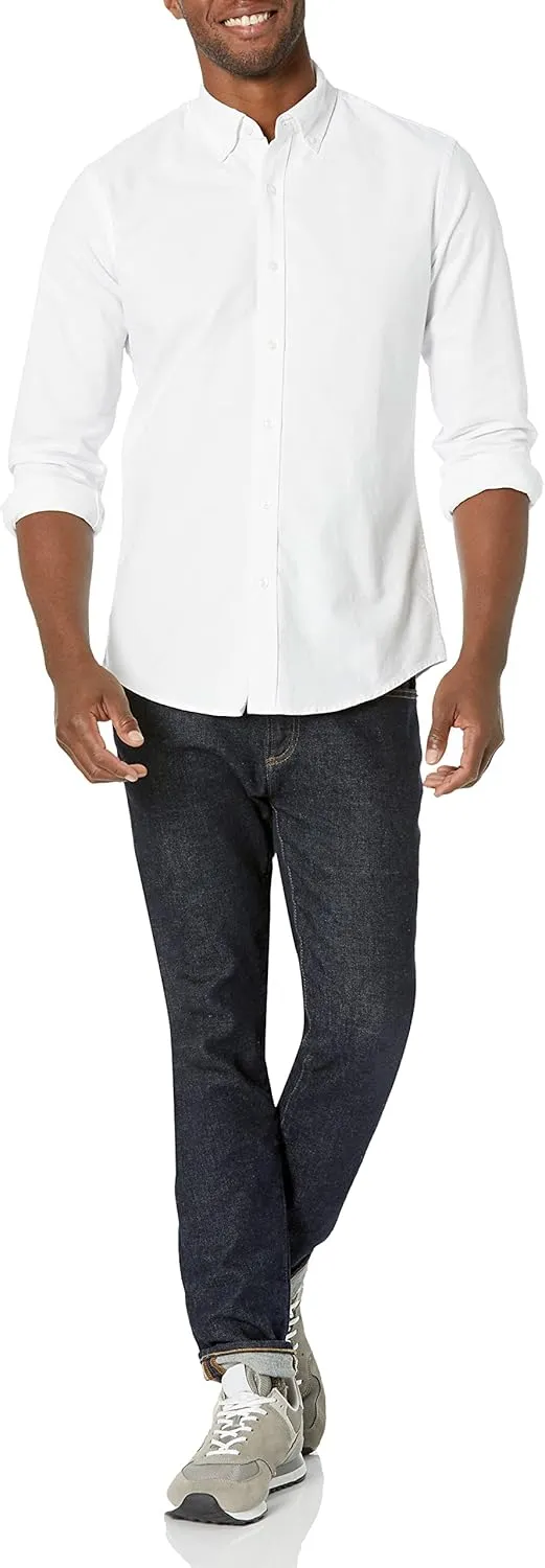 Amazon Essentials Slim-Fit Dress Shirts for Men - Long-Sleeve, Pocket, Button-Down Oxford Shirt