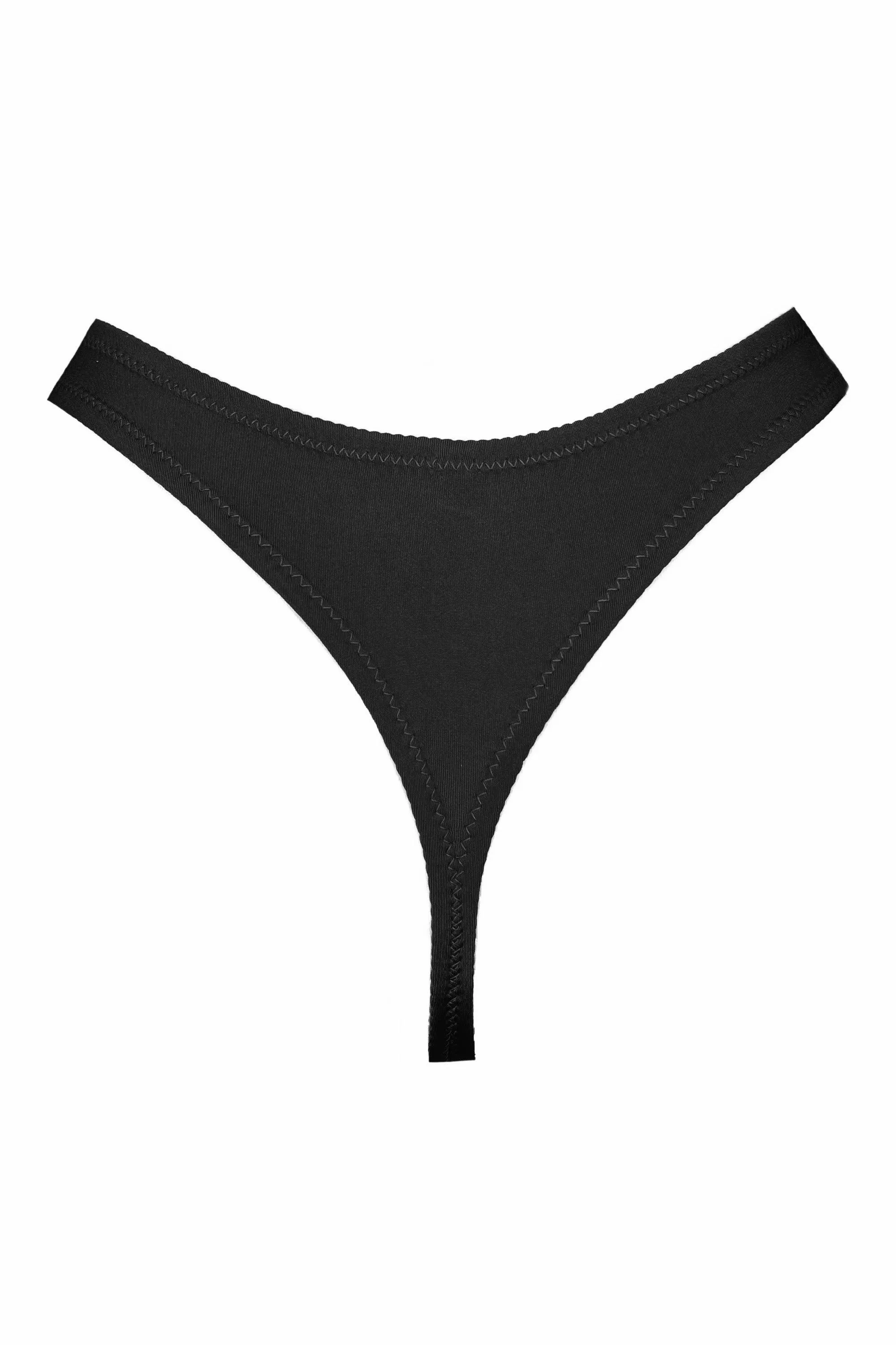 Aura black high waisted thongs