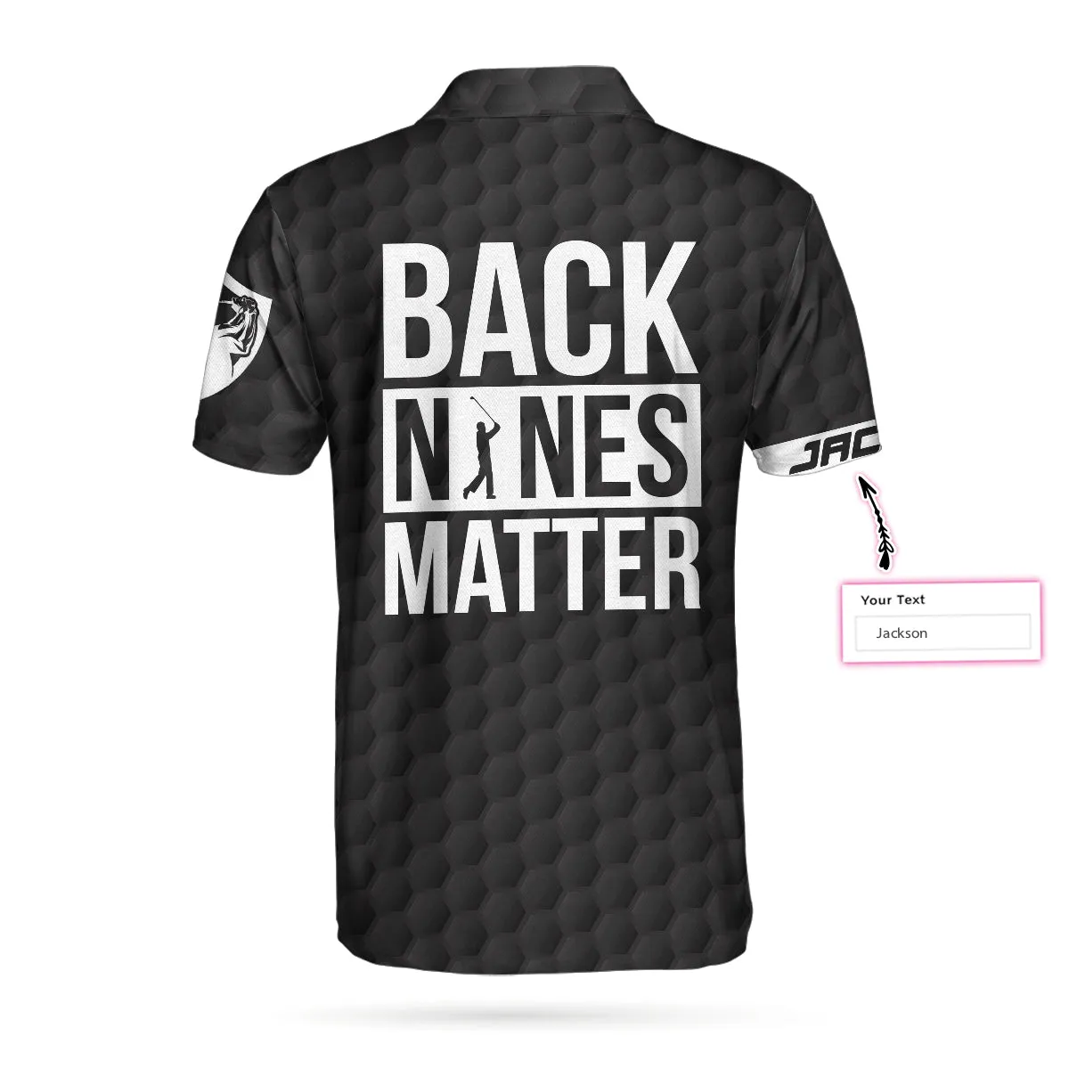 Back Nines Matter Custom Polo Shirt, Black Theme American Flag Polo Shirt, Best Personalized Golf Shirt For Men