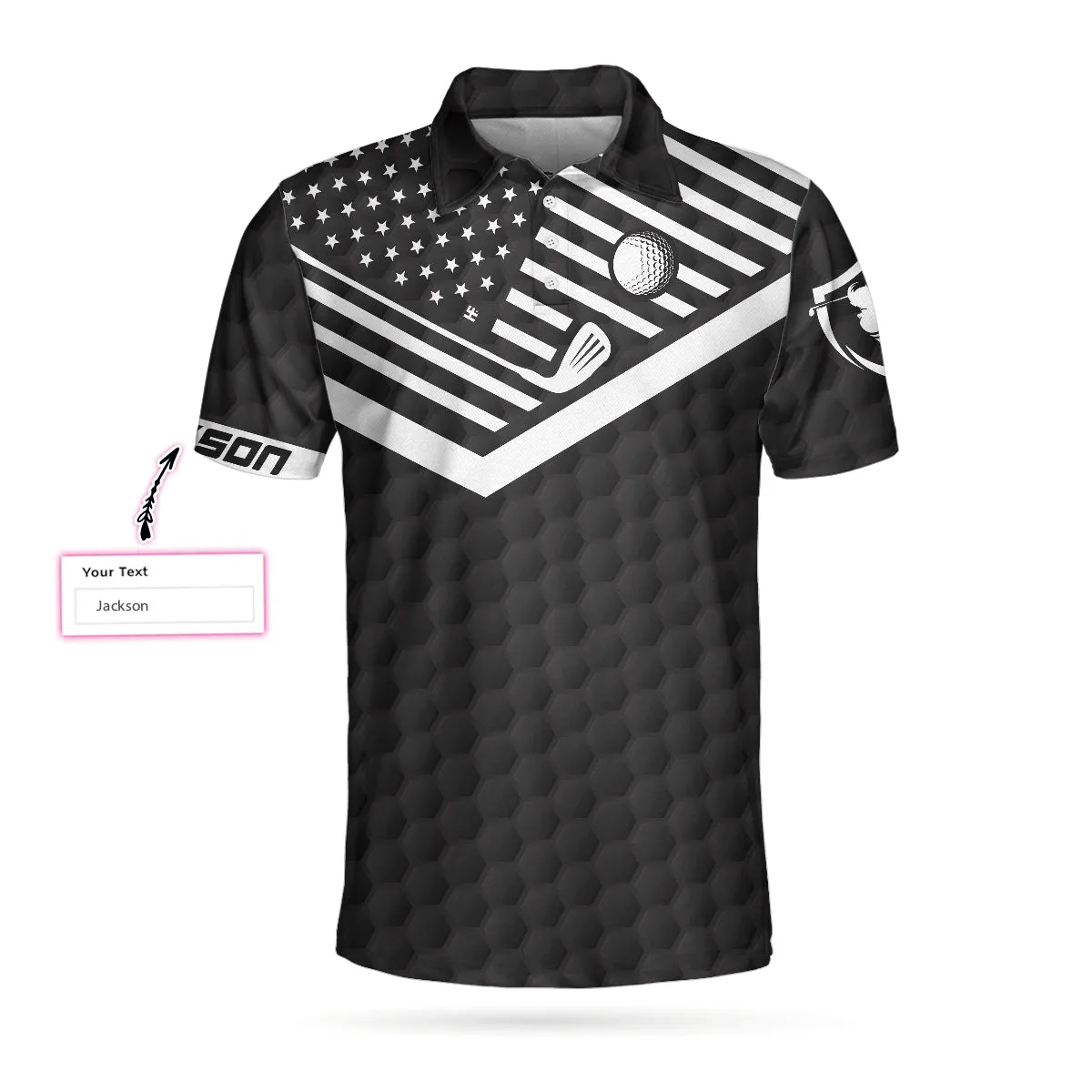 Back Nines Matter Custom Polo Shirt, Black Theme American Flag Polo Shirt, Best Personalized Golf Shirt For Men