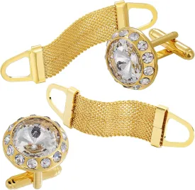 Birthstone Cuff links Mens, Shinny Gold Tone Cufflinks for Men Dress Shirts, Personalized Birthday Gifts for Men.