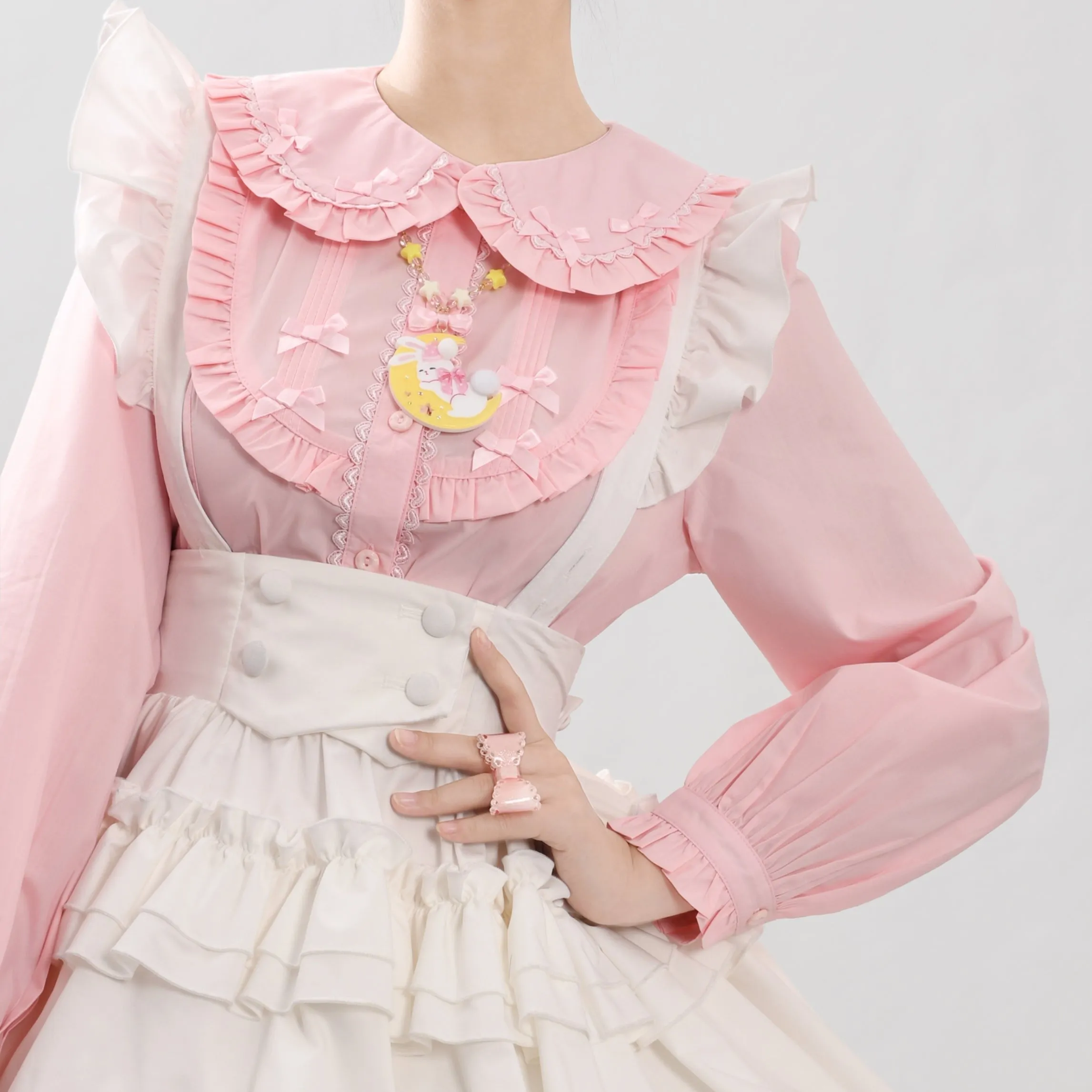 Bow Collar Long Sleeve Blouse