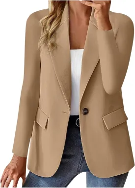 Cbcbtwo Blazers for Women Business Casual Jackets Long Sleeve Open Front Cardigan Work Suit Spring Fashion Blazer