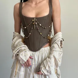 Chocolate Bejeweled Corset