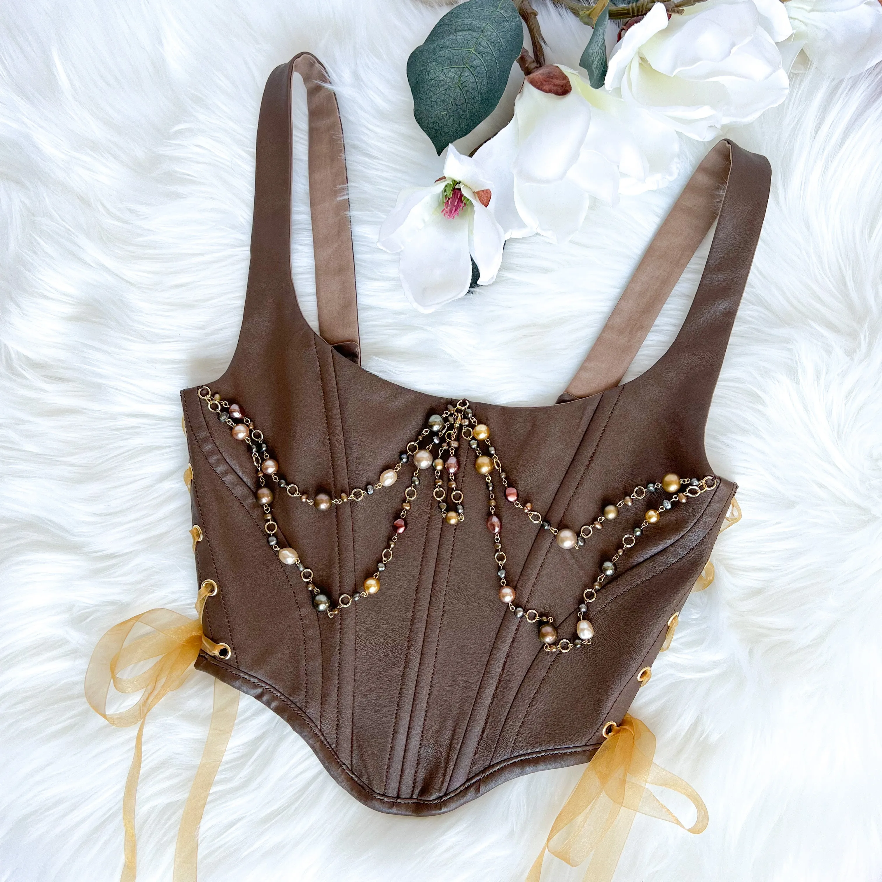 Chocolate Bejeweled Corset