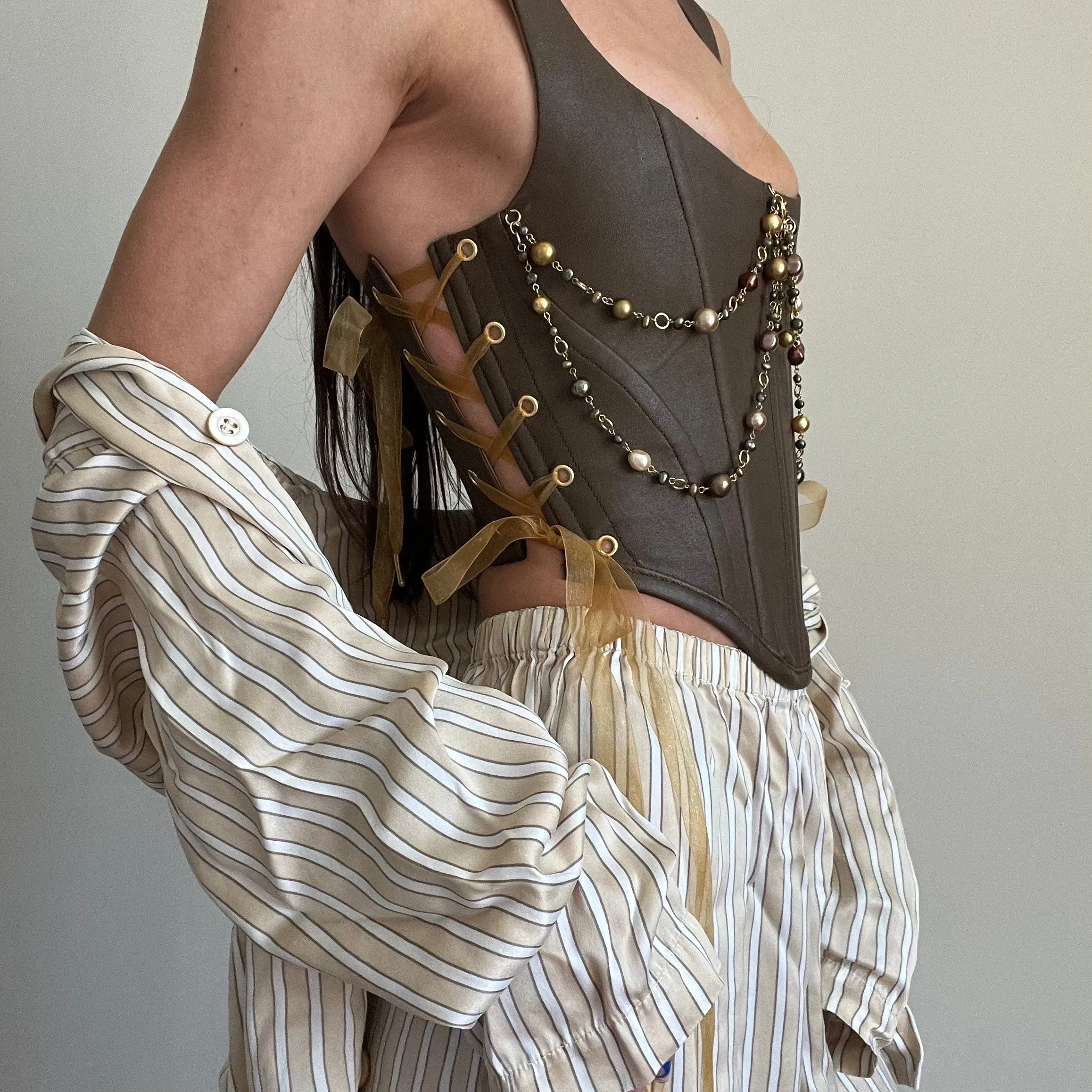 Chocolate Bejeweled Corset
