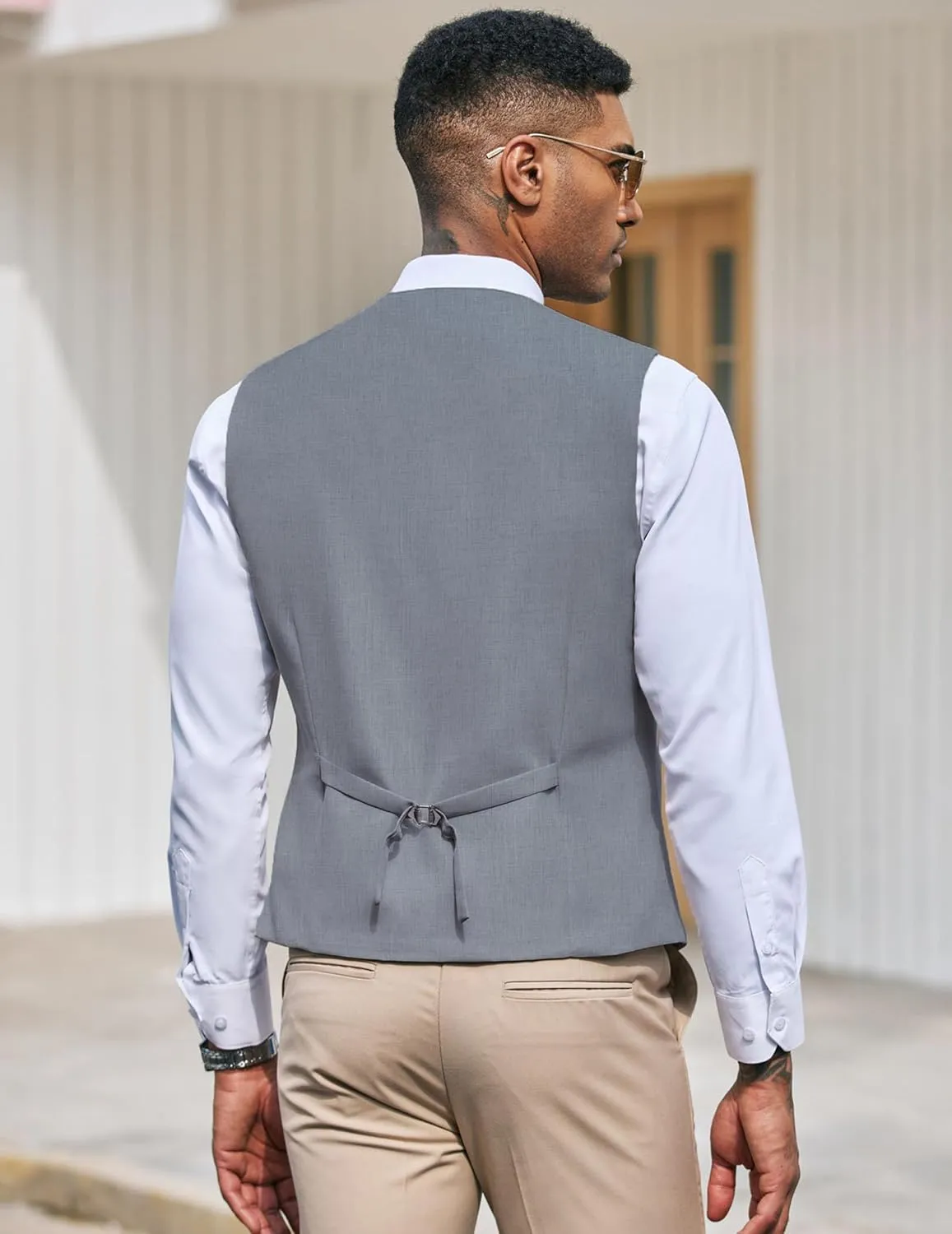 COOFANDY Men's Suit Vest Slim Fit Formal Dress Waistcoat Casual Business Vests for Suit or Tuxedo