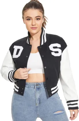 DARKSHE Women's Faux Leather PU Jacket, Graffiti Studded Rivet Punk Biker Moto Fashion Coat with Long Sleeve