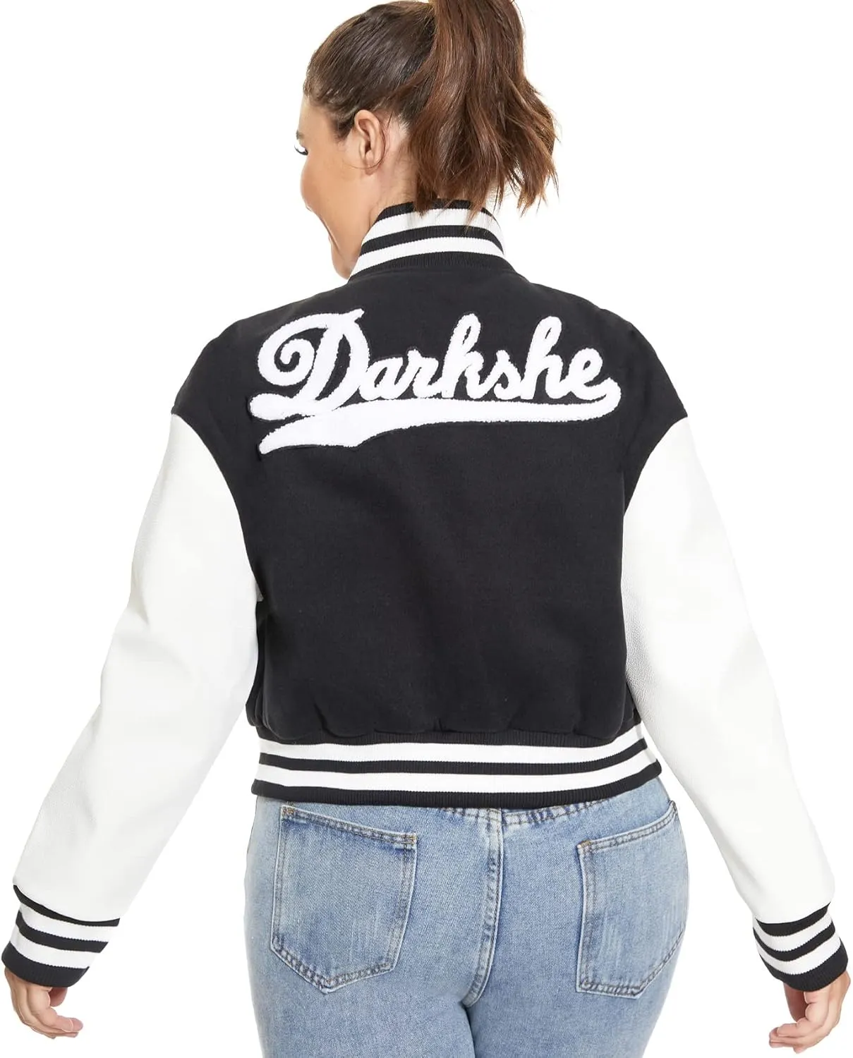 DARKSHE Women's Faux Leather PU Jacket, Graffiti Studded Rivet Punk Biker Moto Fashion Coat with Long Sleeve