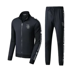 DG Men's Cotton Tracksuit Embroidered Hand Logo - Navy Blue