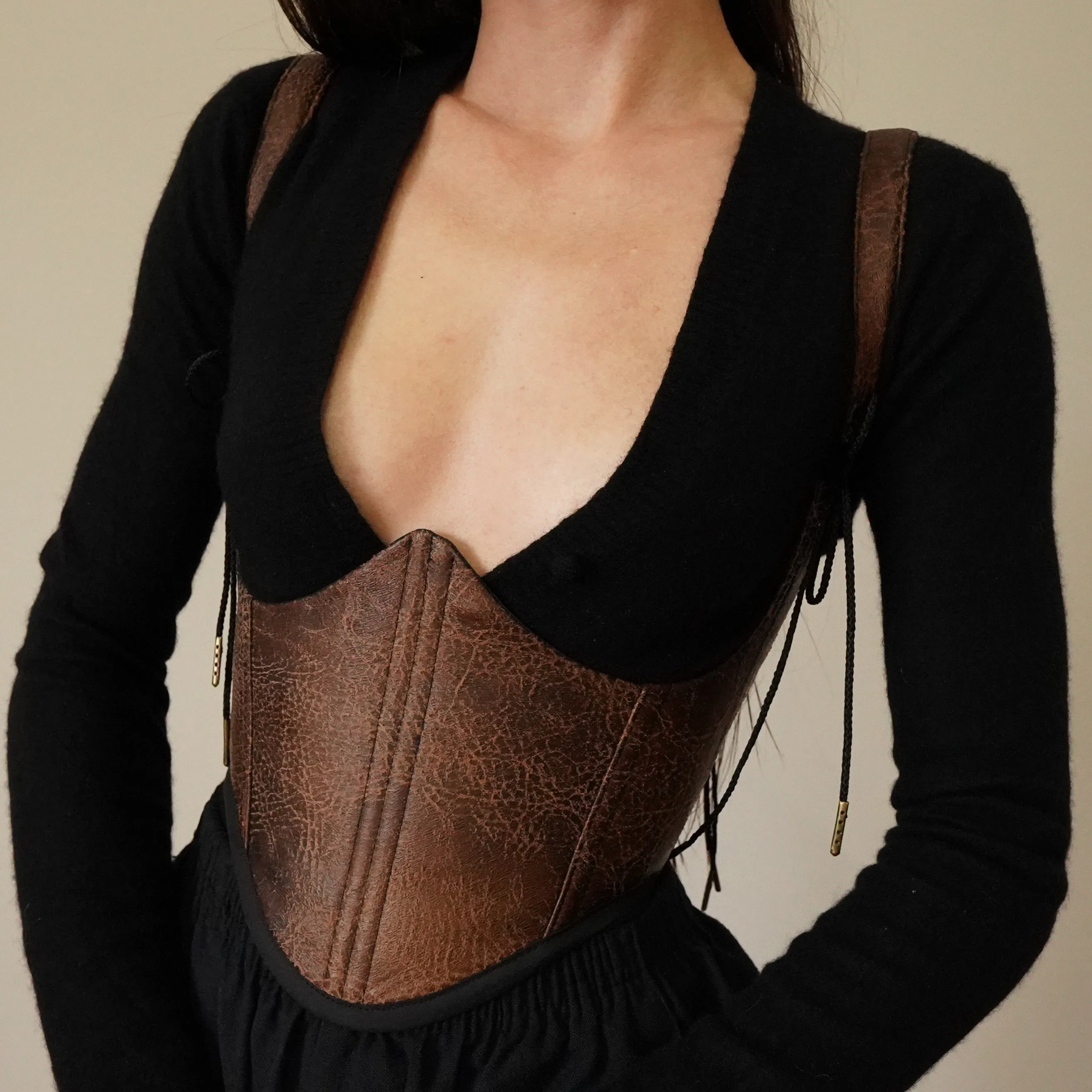 Faux Leather Underbust Corset V2