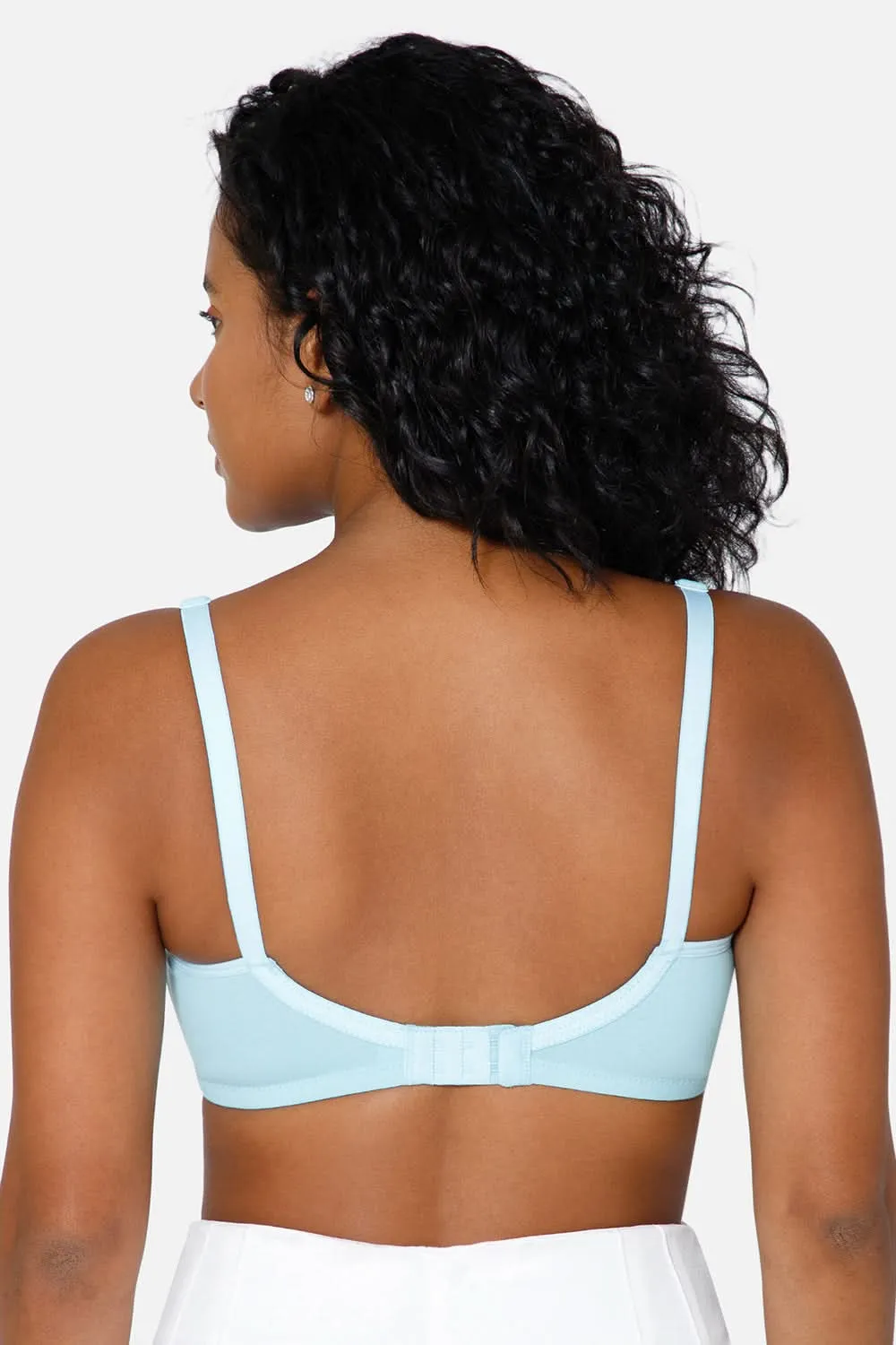 Full Coverage Non-Padded Non-Wired Intimacy T-Shirt Saree Bra - ES02 - Blue Tint