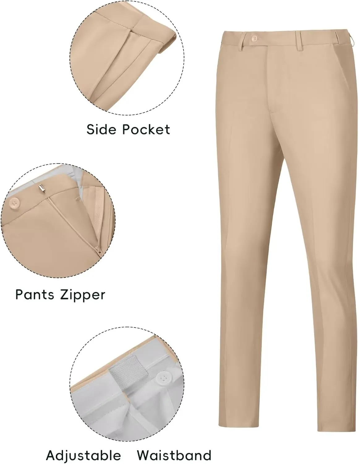 Fxzpiodi Mens Suit Slim Fit 2 Piece Suits,Two Button Solid Business Wedding Tuxedo Suit for Prom Suit Jacket and Pants
