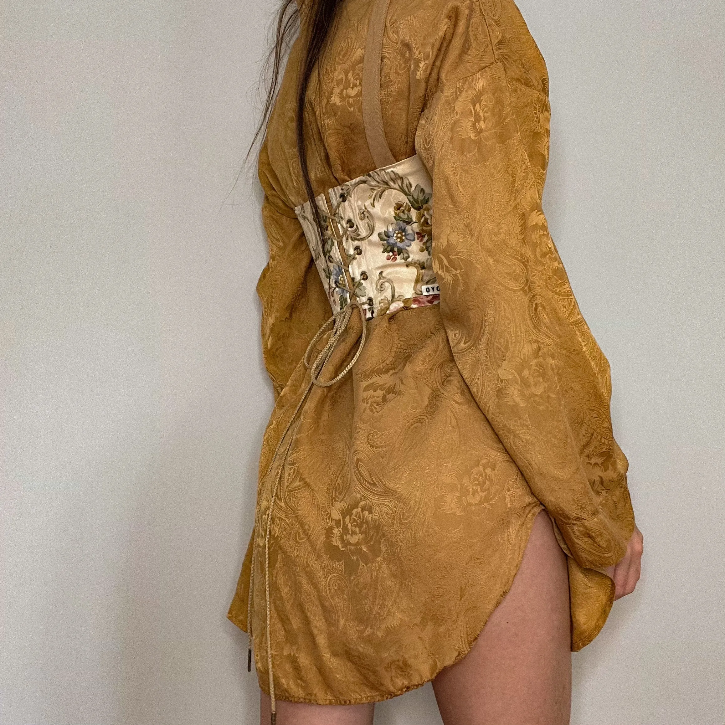 Golden Floral Underbust Corset