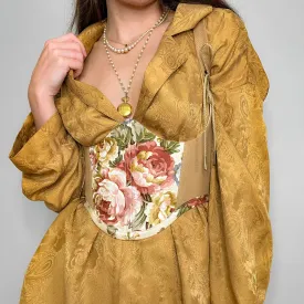 Golden Floral Underbust Corset