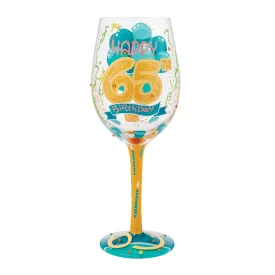 Happy 65th Wine Glass