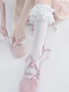 Lolita layered pompon stockings