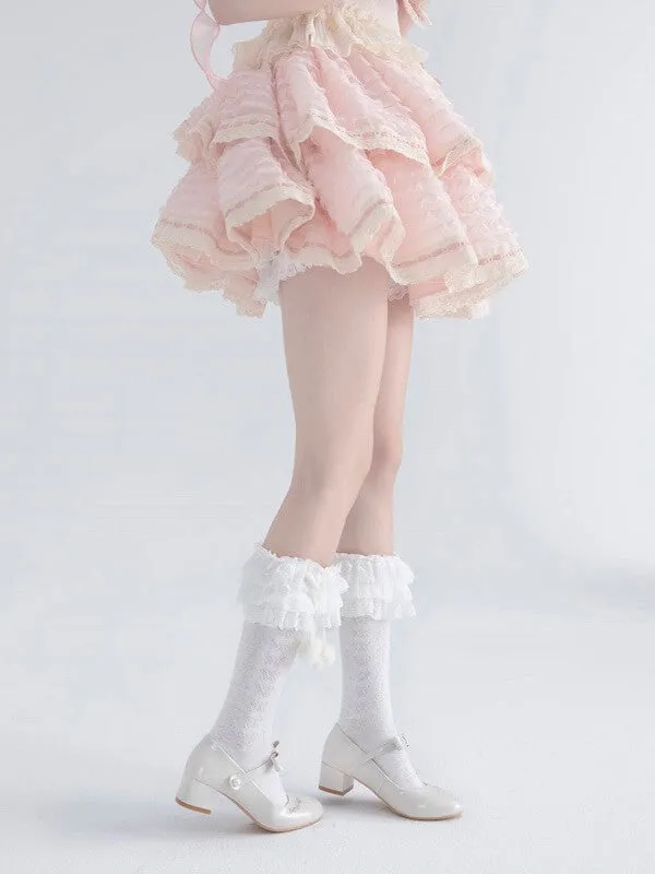Lolita layered pompon stockings