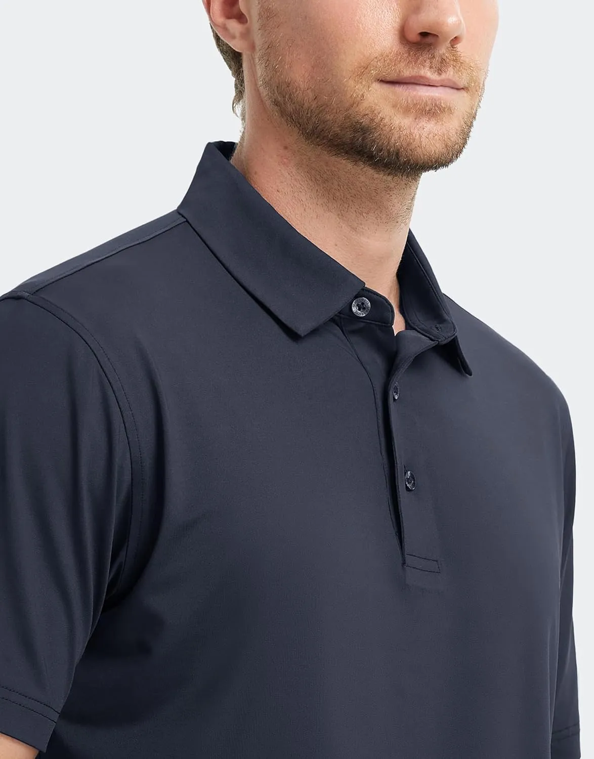 M MAELREG Golf Shirts for Men Dry Fit Moisture Wicking Performance Solid Collared Casual Mens Polo Shirts Short Sleeve