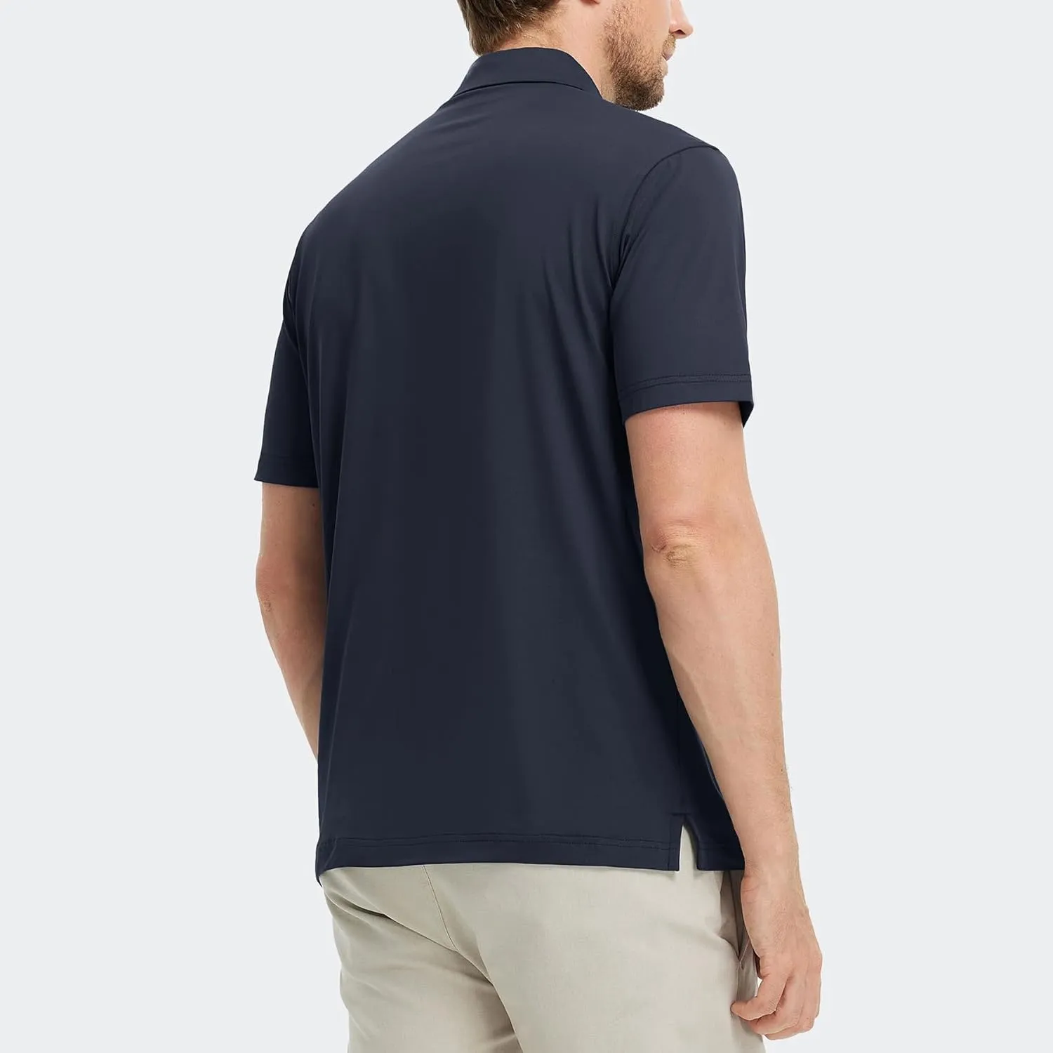 M MAELREG Golf Shirts for Men Dry Fit Moisture Wicking Performance Solid Collared Casual Mens Polo Shirts Short Sleeve