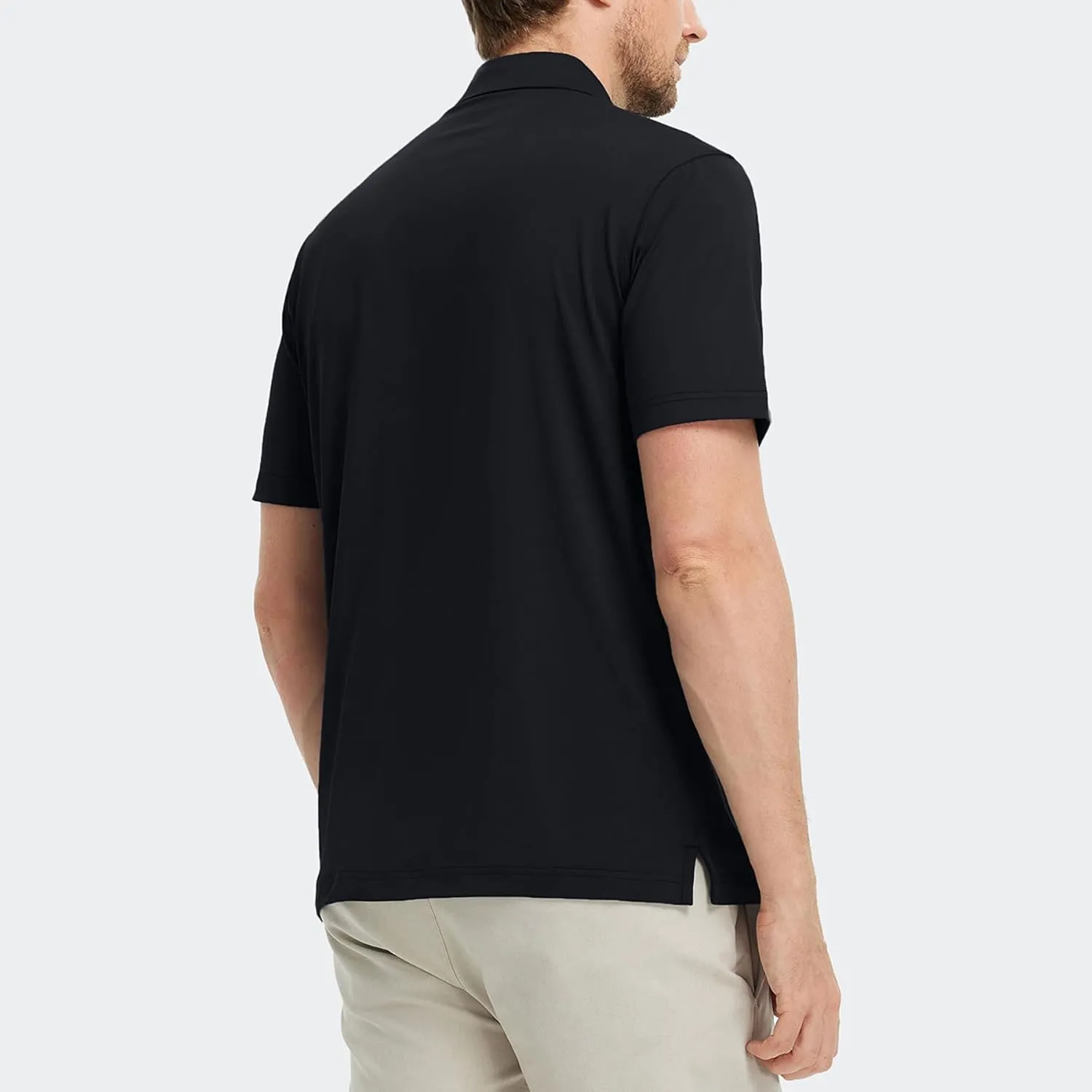 M MAELREG Golf Shirts for Men Dry Fit Moisture Wicking Performance Solid Collared Casual Mens Polo Shirts Short Sleeve