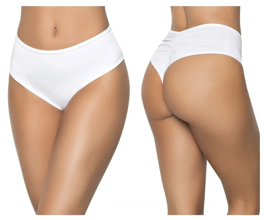 Mapale 3037 High Waist Ruched Back Panty Color White