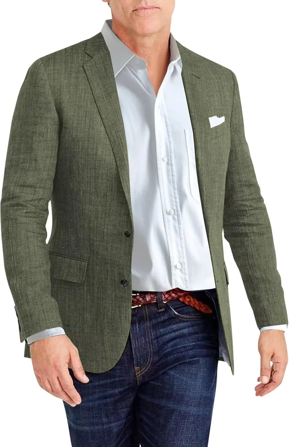 Mens Casual Blazer Regular Fit Linen Suit Jacket and Sports Coat Lightweight Men's Suit Separates