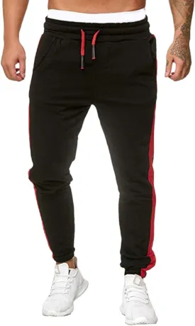 Mens Heavyweight Fleece Marled Stretch Elastic Waist Drawstring Cargo Workout Jogger Sport Basic Trousers Sweatpants