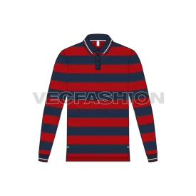 Mens Striped Polo Shirt Full Sleeved