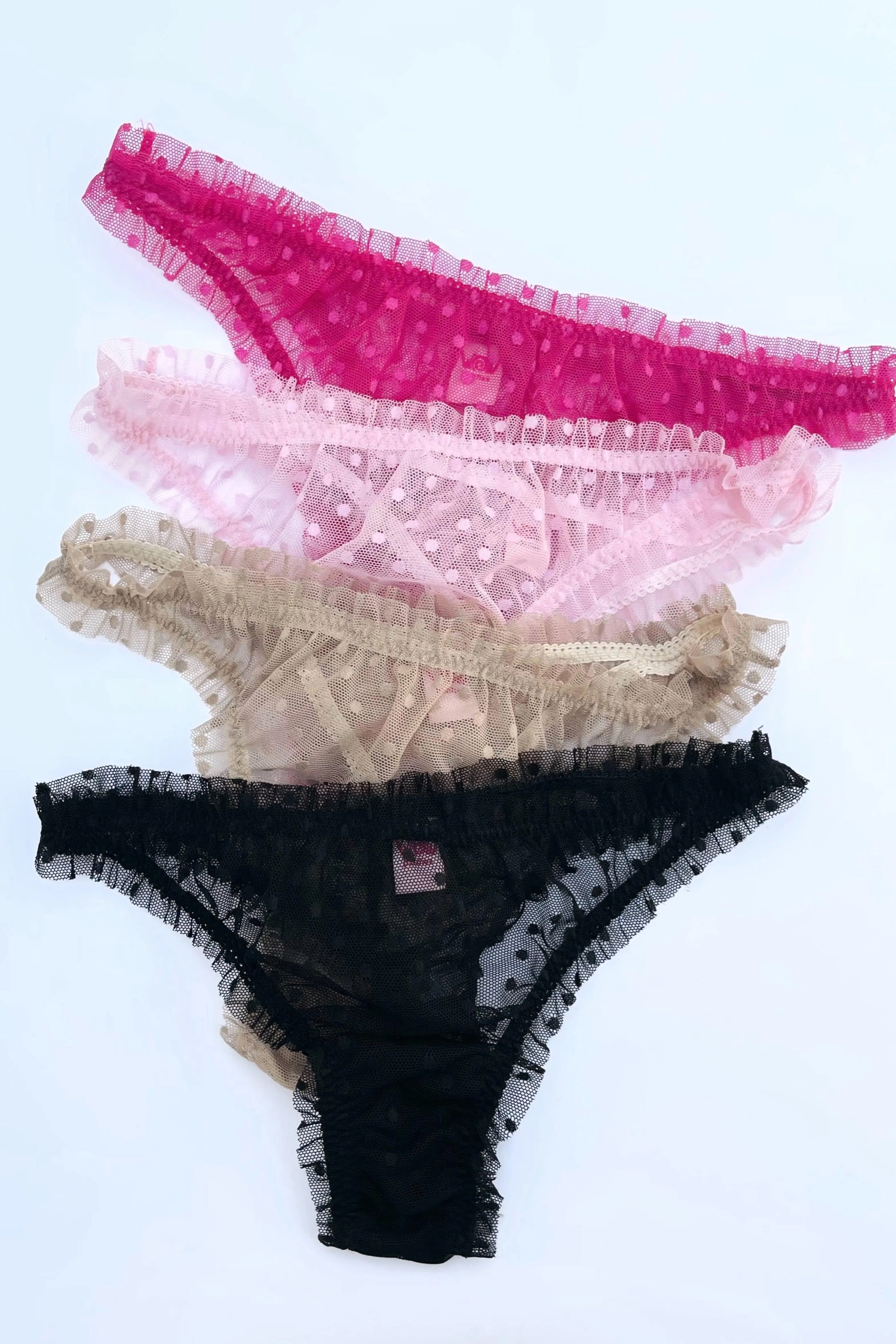 Mimi Fuchsia dots high waisted thongs