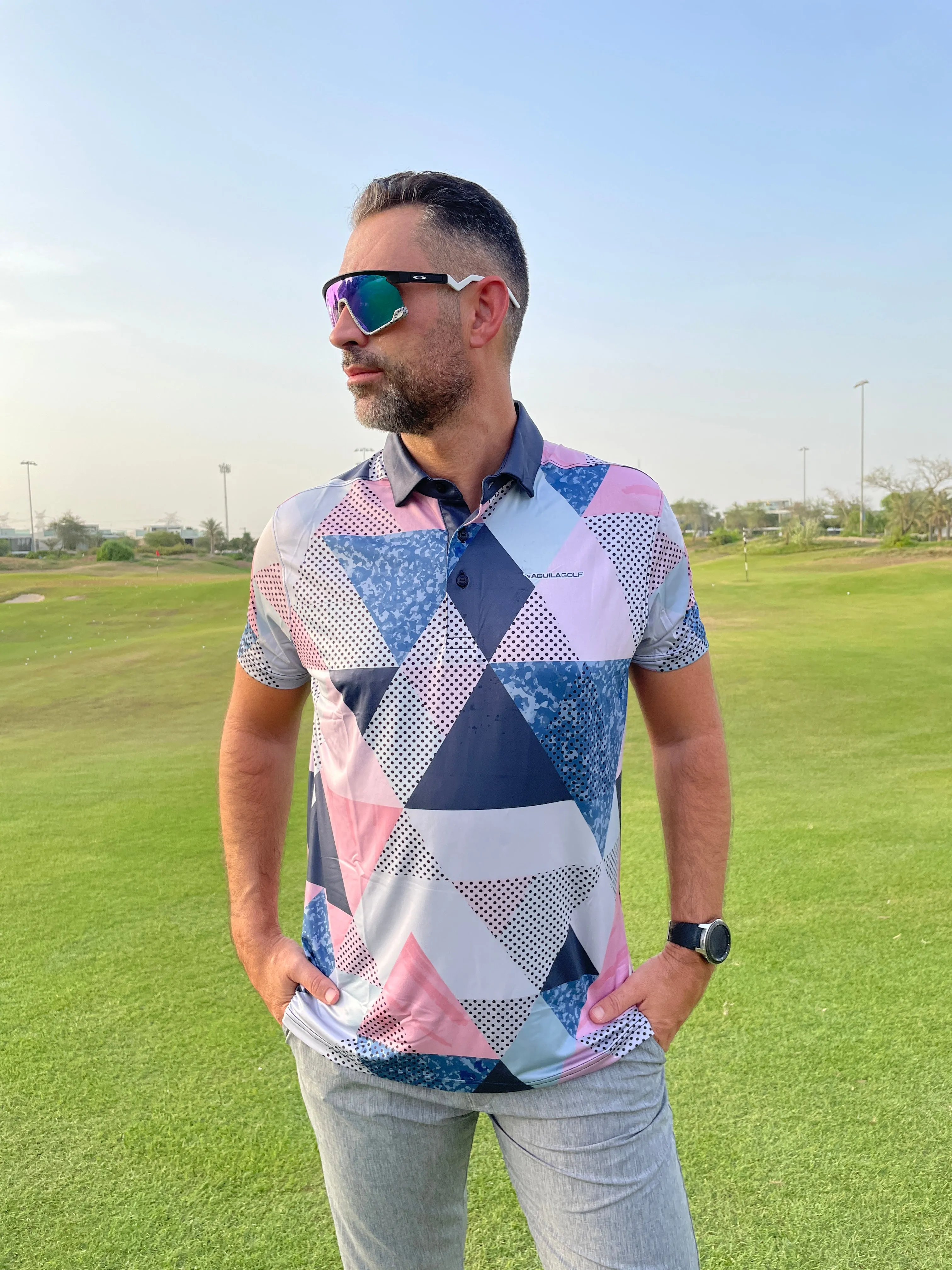 Moderno Abstract Men’s Golf Polo