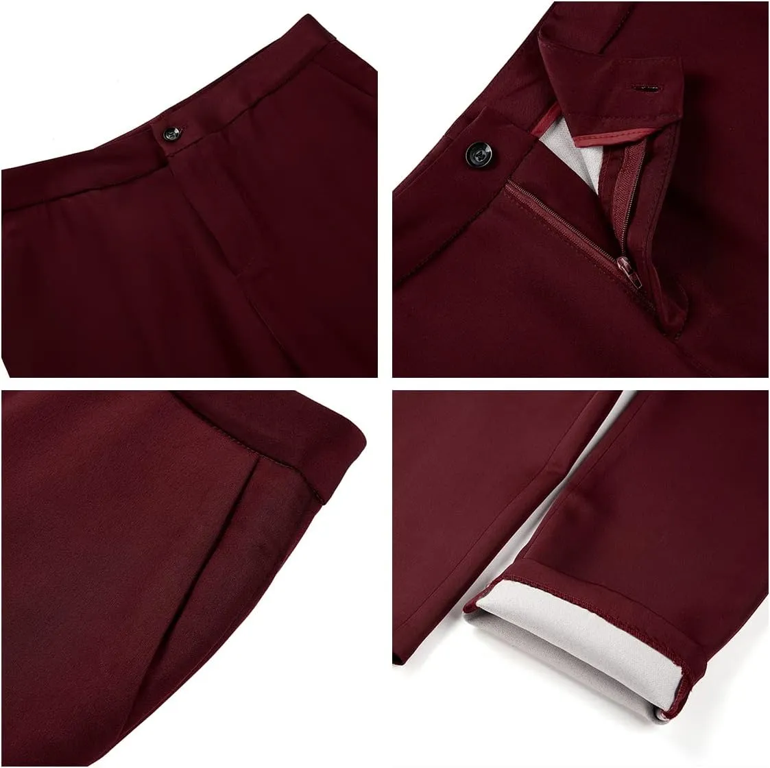MODFUL Women's 2 Piece Business Suit Set One Button Solid Color Blazer Trouser Suit