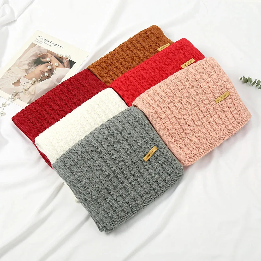 New Design Thick Knitted Fashion Winter Warm Cashmere Lady Korean Style Scarf