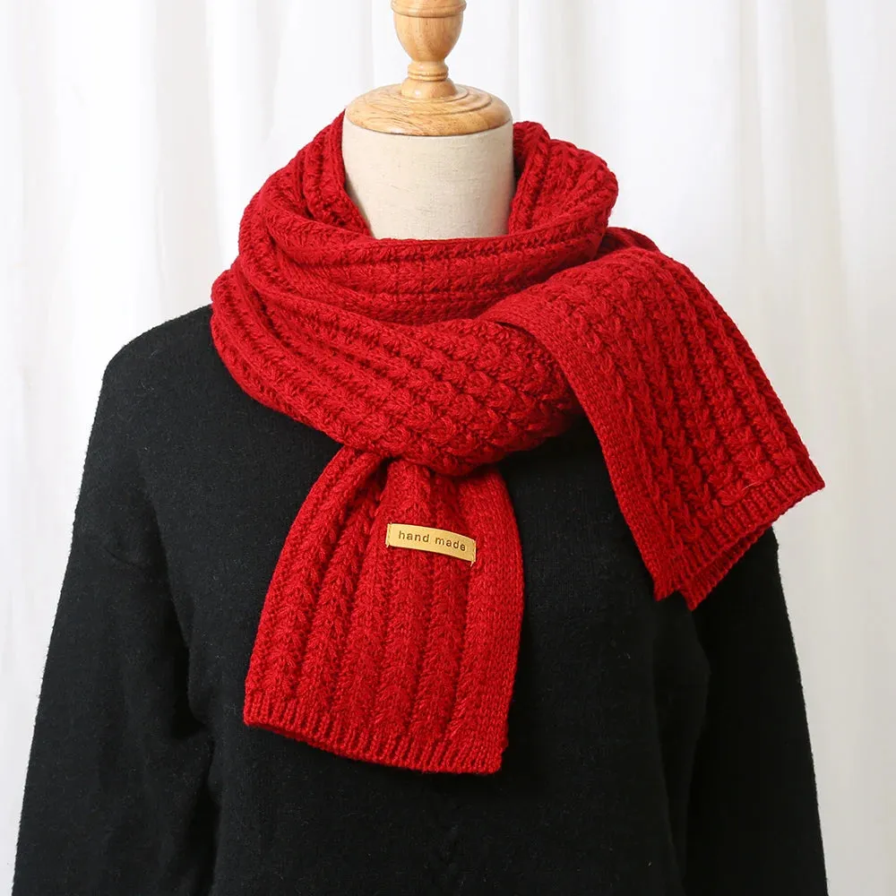 New Design Thick Knitted Fashion Winter Warm Cashmere Lady Korean Style Scarf