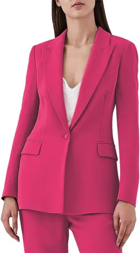 Pantsuit for Women 2 Piece One Button Solid Business Women's Suit Dressy Casual Tuxedo Suit for Ladies