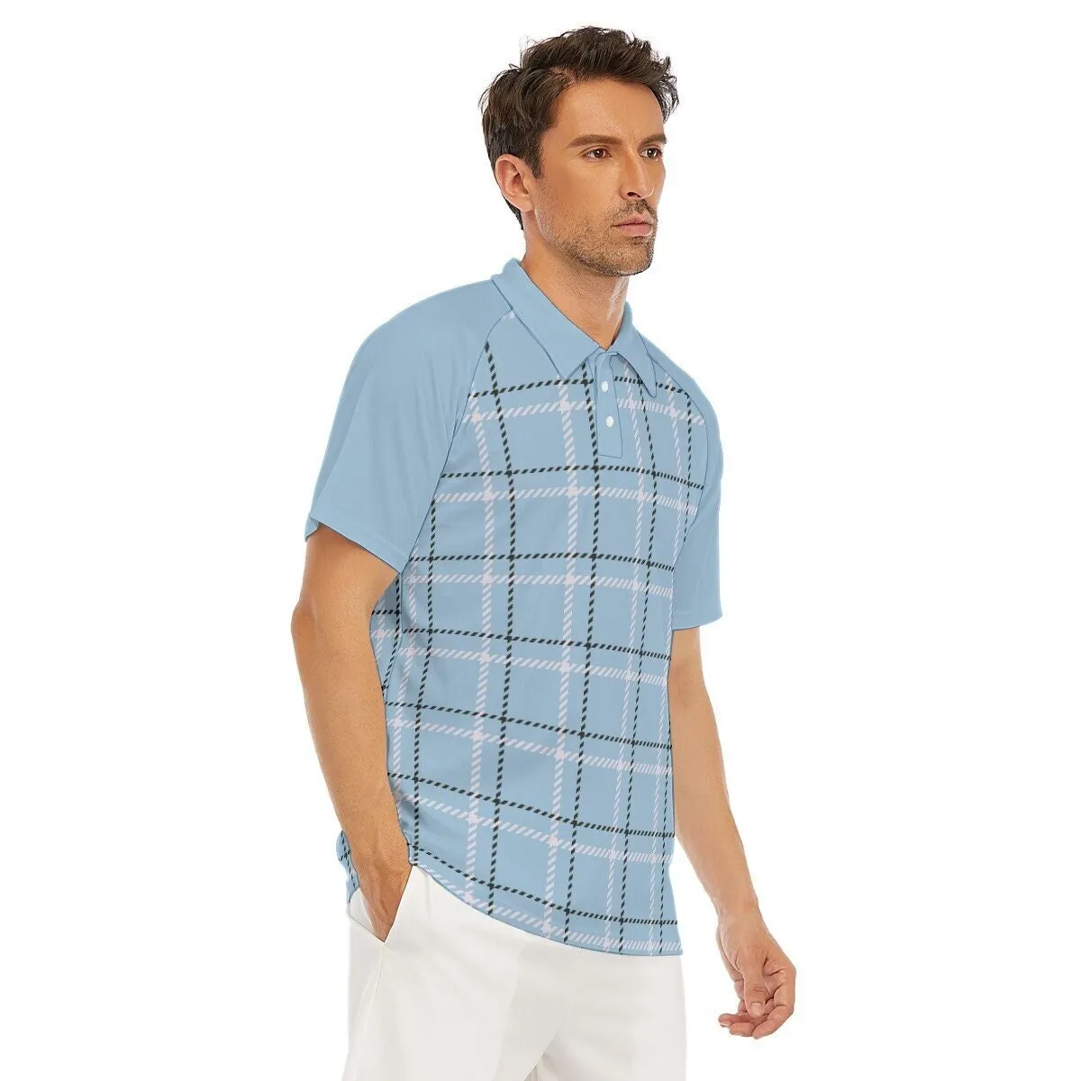Polo Shirt, Men's vintage shirt, Vintage style shirt men, Men's polo shirt, Men's shirt, Blue Polo Shirt, Vintage shirt Men,Plaid polo Shirt