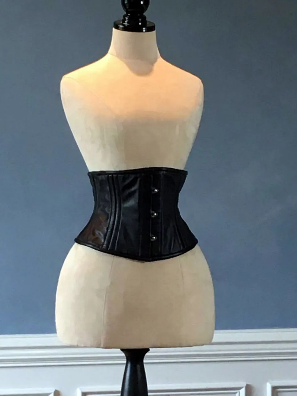 Real leather corset waspie with double bones for tight lacing and waist training. Gothic, steampunk, valentine, gf gift corset belt