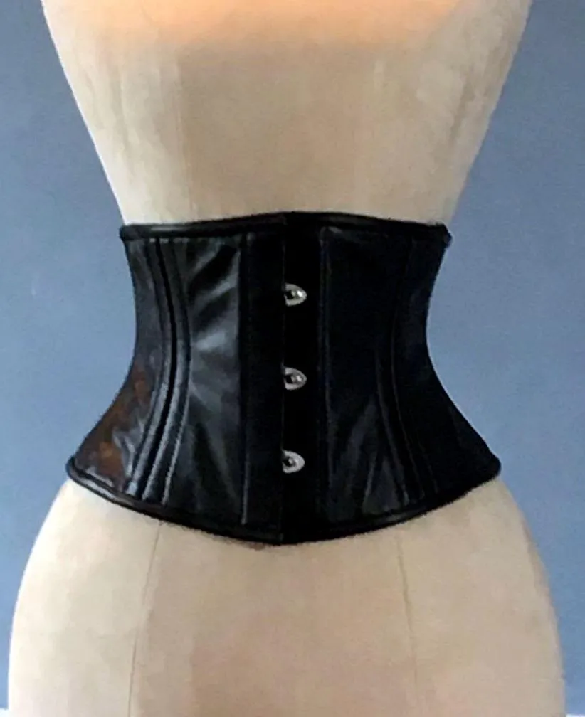 Real leather corset waspie with double bones for tight lacing and waist training. Gothic, steampunk, valentine, gf gift corset belt