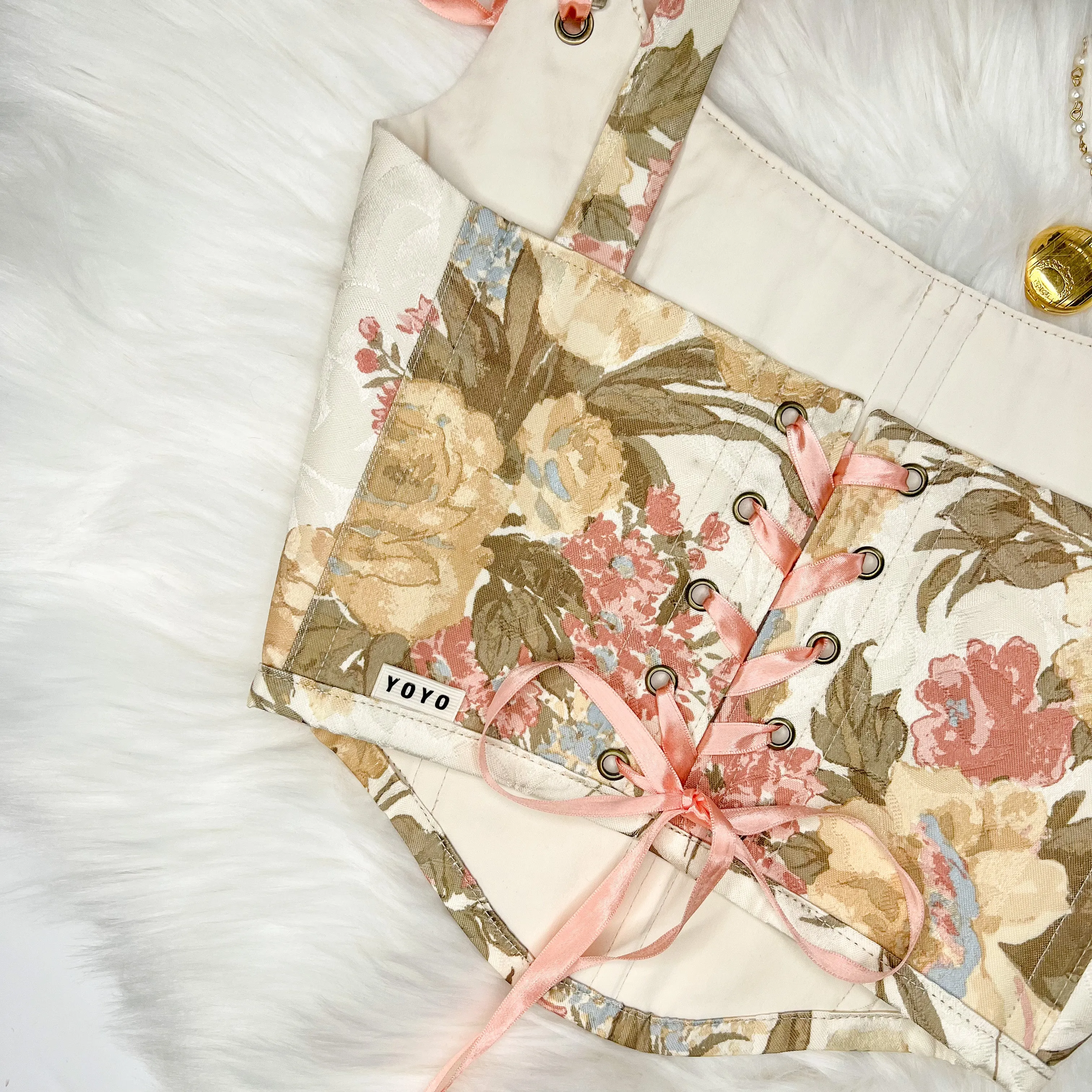 Satin Floral Tapestry Corset